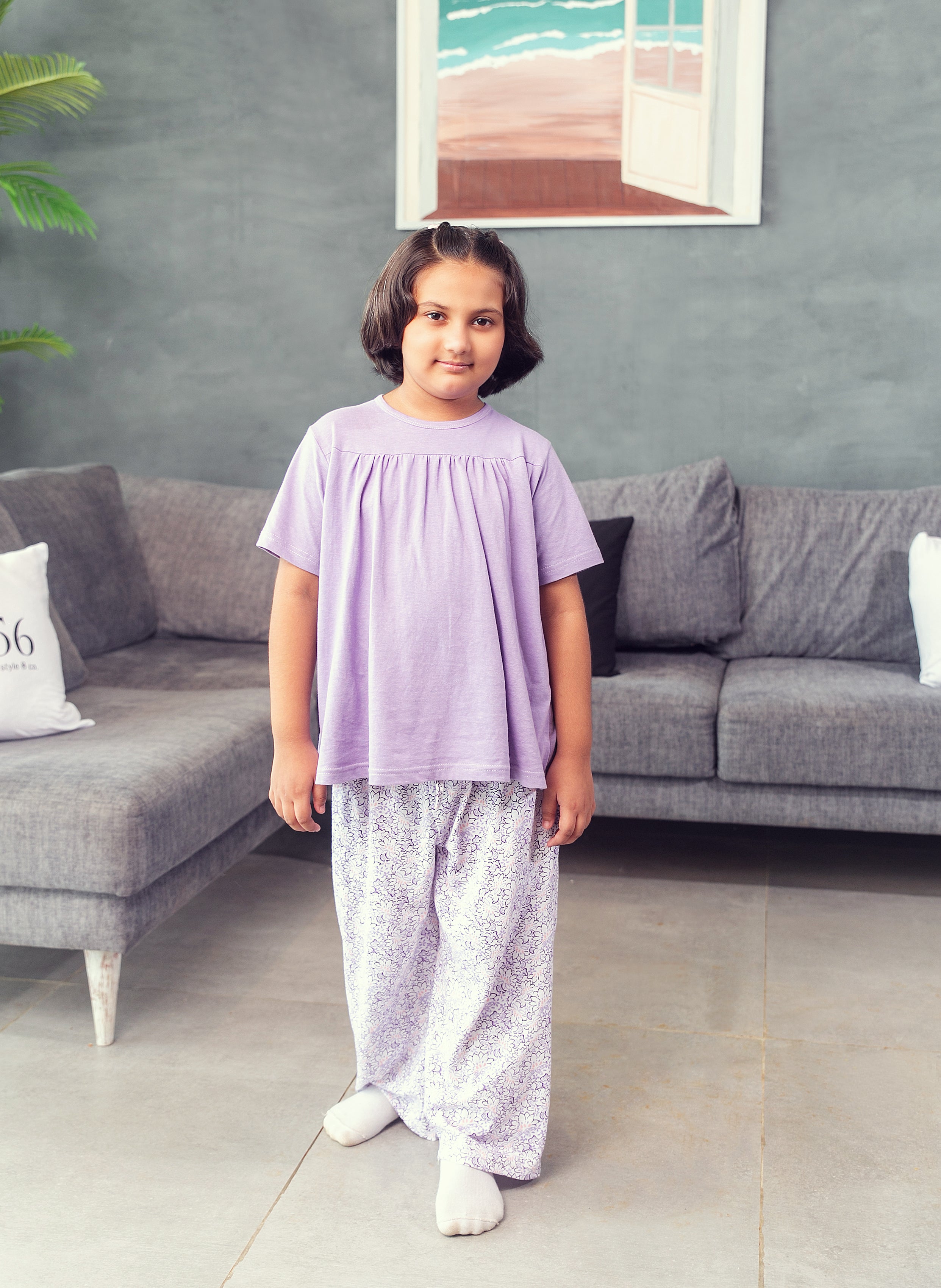 Kids Lilac Floral Nightwear Set